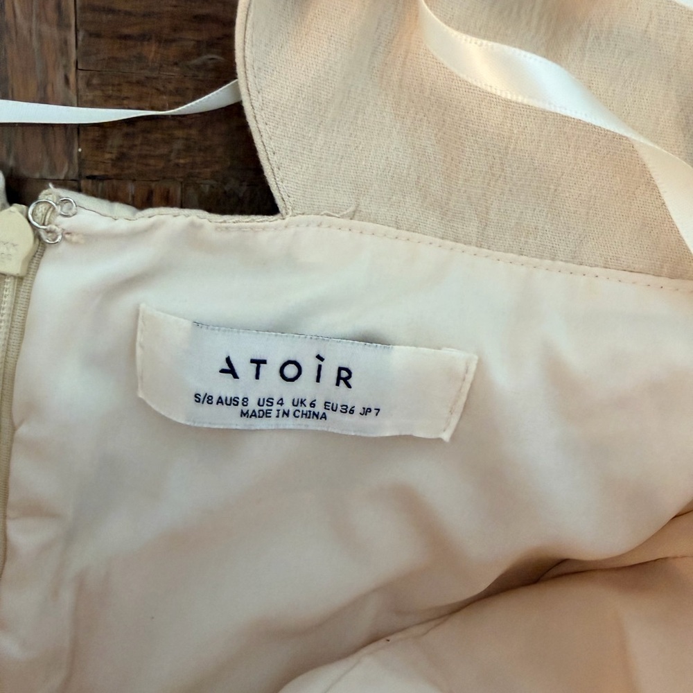 One-Shoulder Ruched Mini Dress in Cream - Picture 4 of 4